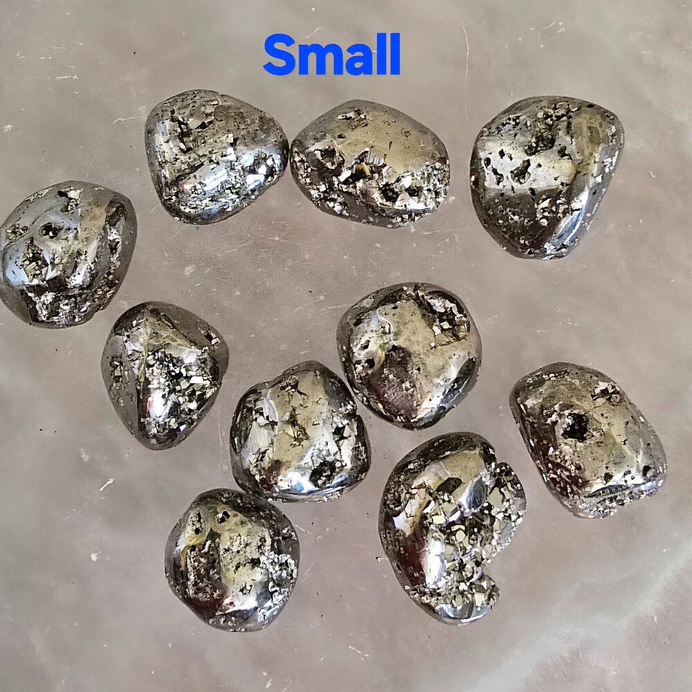 Small - Peruvian Pyrite Tumbled Stone – Prosperity & Protection (One Piece)